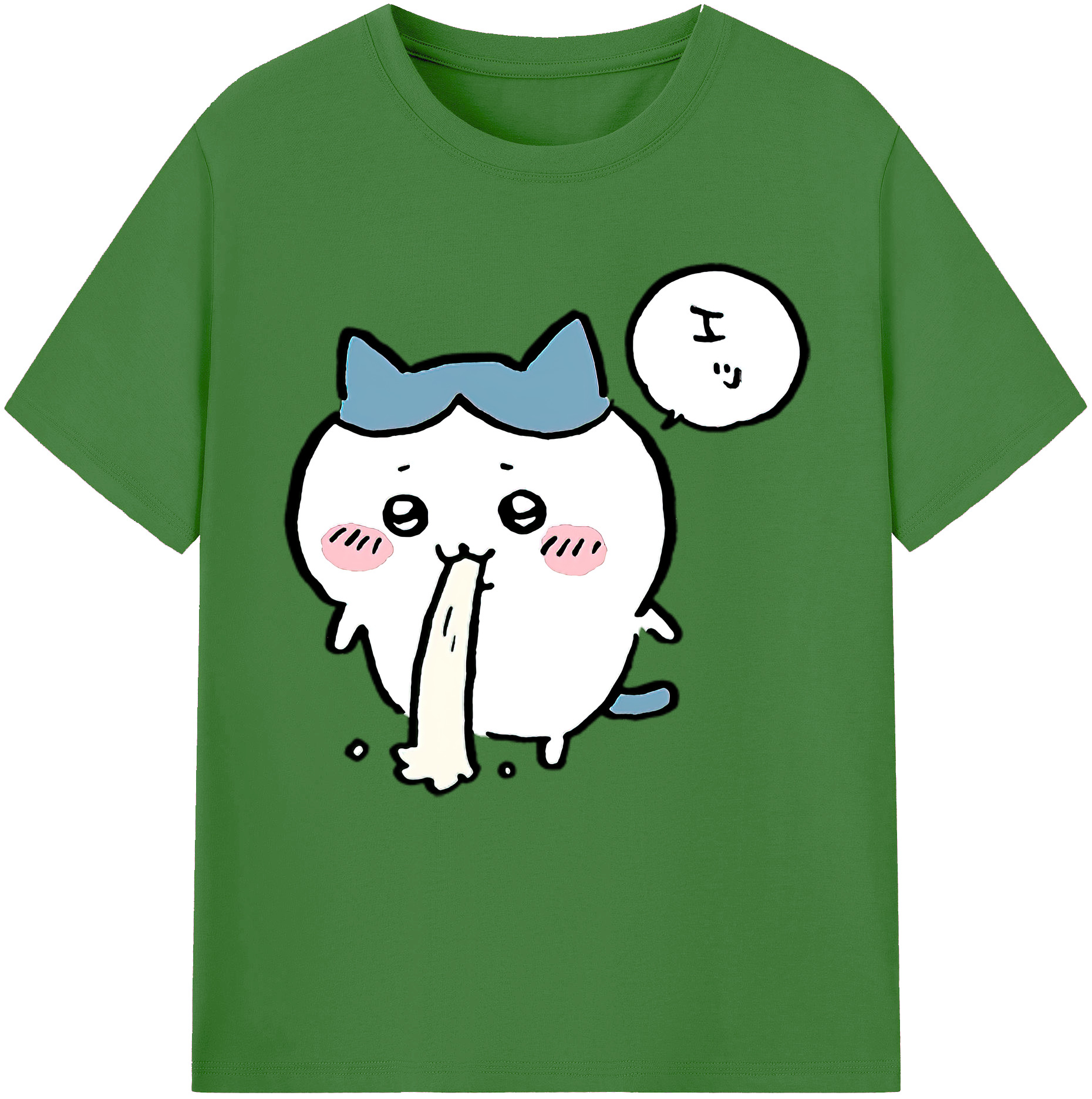 （画像用） ちいかわ ハチワレ Chii-kawa hachiware レディースカジュアルプリントTシャツ（綿100％）